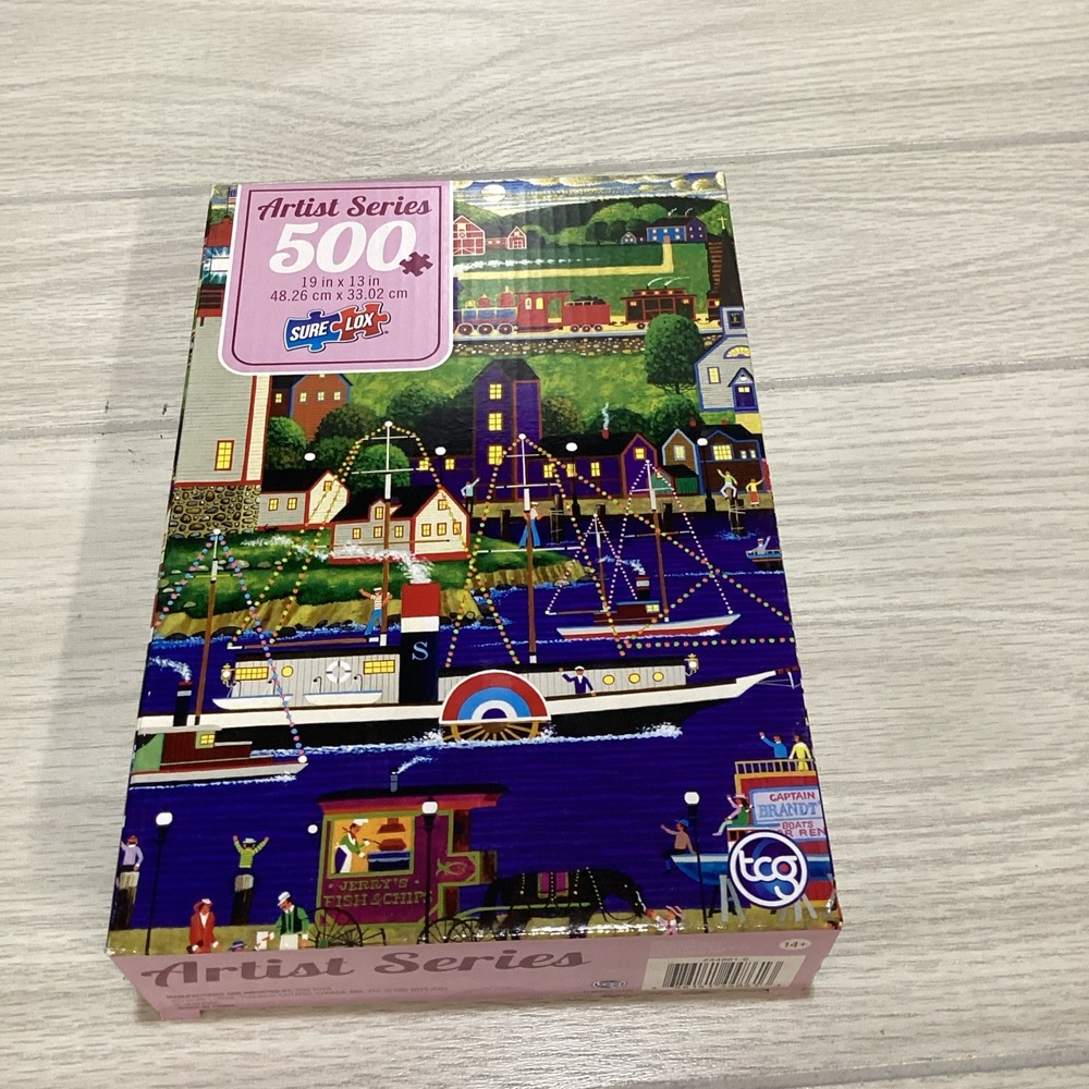 TCG SURELOX 500Pieces 19"x13" Artist Series Holiday Boat Parade *Factory Sealed*